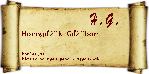 Hornyák Gábor névjegykártya