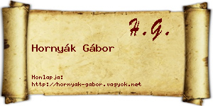 Hornyák Gábor névjegykártya